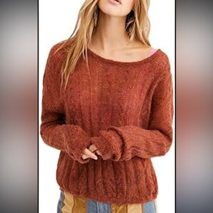 Free People Angel Soft Pullover Sweater, Wool Blend rust, Women's XS